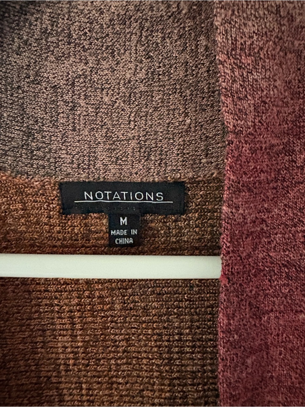 Notations Open-Front Gradient Cardigan - Brown Rust Pink - Picture 3 of 3